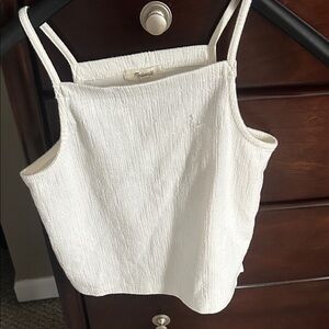 Madewell White Textured Camisole Top
